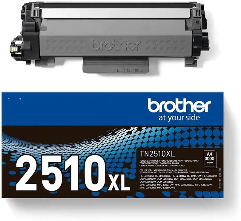 Brother TN-2510XL Toner Cartridge, Black, Single Pack, High Yield, Includes 1 x Toner Cartridge, Genuine Supplies