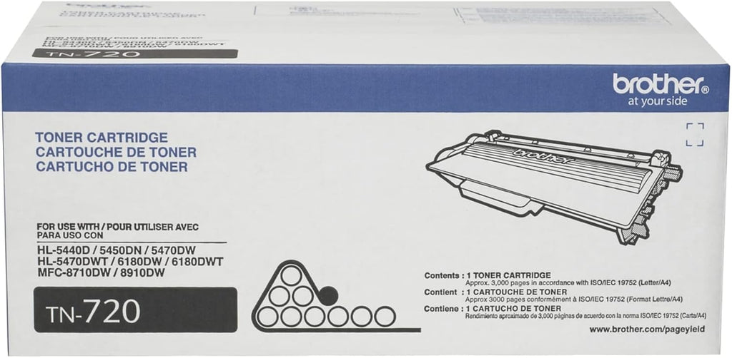 Brother Printer TN720 Toner Cartridge Black