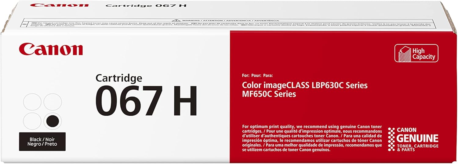Canon Genuine 067 Black Toner Cartridge High Capacity Compatible with LBP633Cdw, LBP632Cdw, MF652Cdw, MF653Cdw, MF654Cdw, MF656Cdw