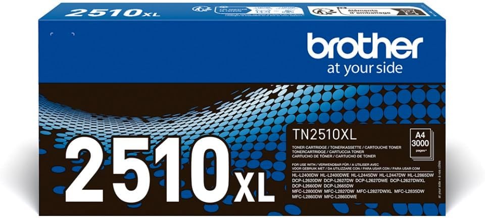 Brother TN-2510XL Toner Cartridge, Black, Single Pack, High Yield, Includes 1 x Toner Cartridge, Genuine Supplies