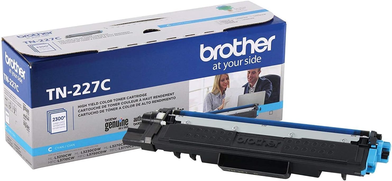 Brother TN227 4 High Yield Color Toner Set (BK/C/M/Y) (1) TN227BK, (1) TN227C, (1) TN227M, (1) TN227Y