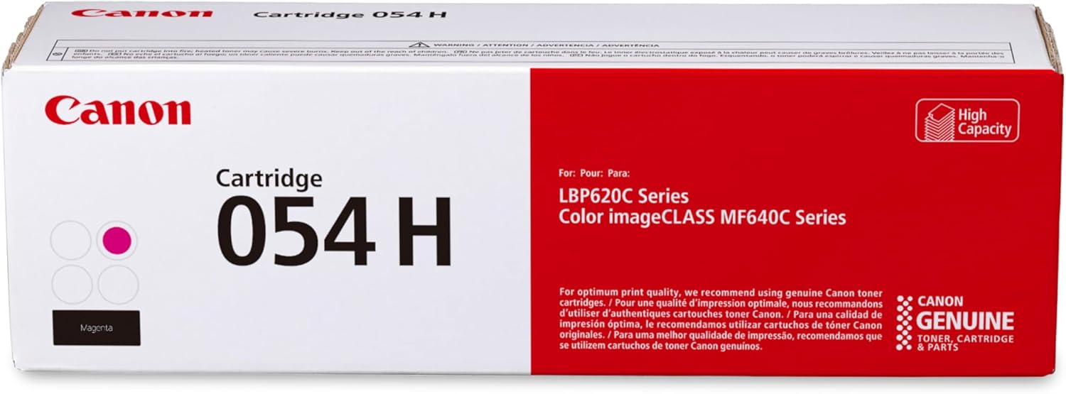 Canon Genuine 054 Magenta Toner Cartridge High Capacity Compatible with LBP622Cdw, LBP623Cdw, MF641Cdw, MF642Cdw, MF644Cdw