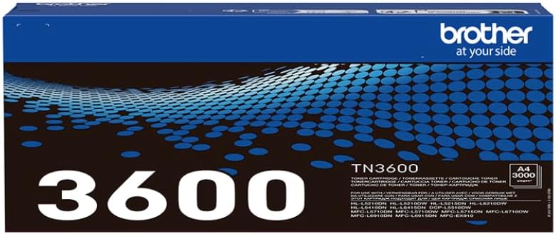 Brother TN3600 Toner Cartridge | Standard Yield | Black | Up to 3,000 pages Genuine Supplies