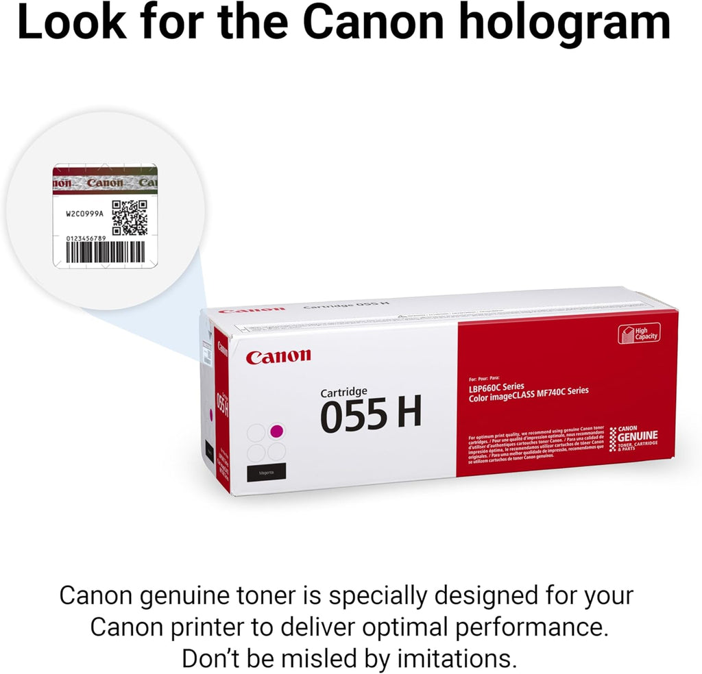Canon Genuine 055 Magenta Toner Cartridge High Capacity Compatible with LBP664Cdw, MF741Cdw, MF743Cdw, MF745Cdw, MF746Cdw