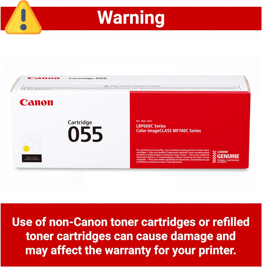 Canon Genuine 055 Yellow Toner Cartridge Compatible with LBP664Cdw, MF741Cdw, MF743Cdw, MF745Cdw, MF746Cdw