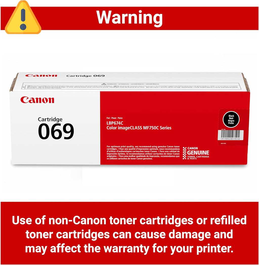 Canon Genuine 069 Black Toner Cartridge Compatible with MF753Cdw, MF751Cdw, LBP674Cdw