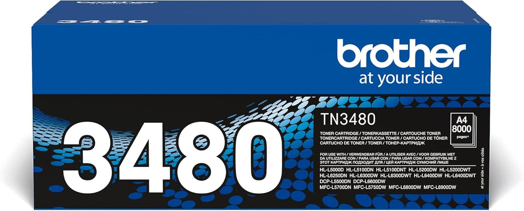 Brother TN-3480 Toner Cartridge, Black, Single Pack, High Yield, Includes 1 x Toner Cartridge, Brother Genuine Supplies