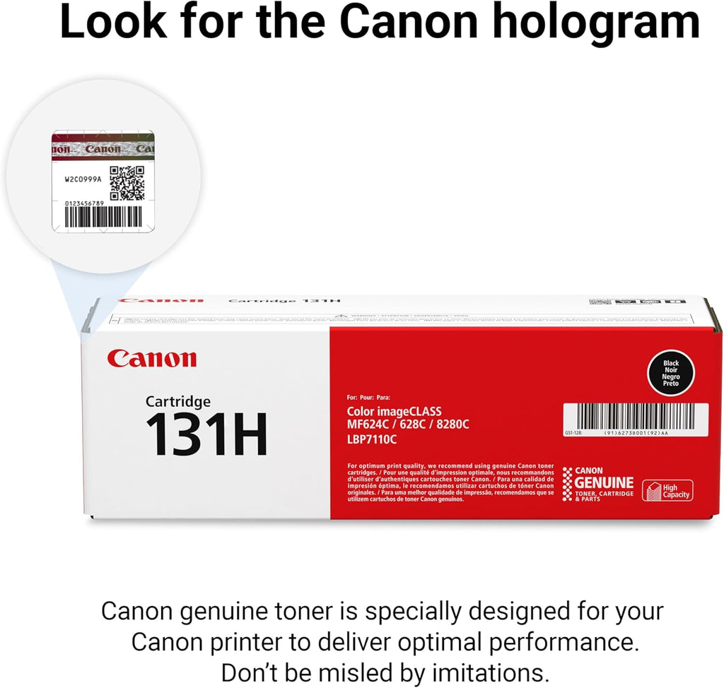 Canon Genuine 131 Black Toner Cartridge High Capacity Compatible with MF620 Series, MF8280Cw, LBP7110Cw