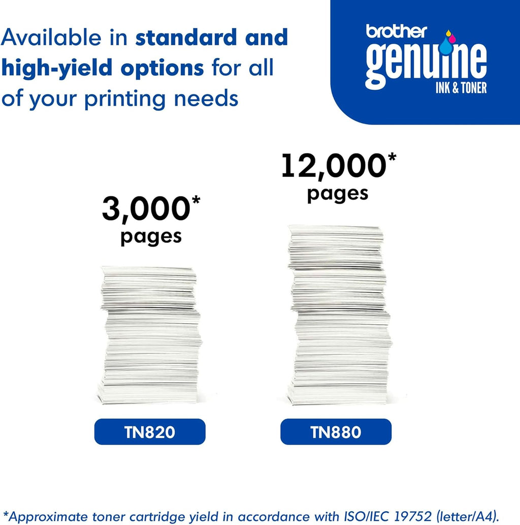 Brother Genuine Super High Yield Toner Cartridge, TN880, Replacement Black Toner, Page Yield Up To 12,000 Pages