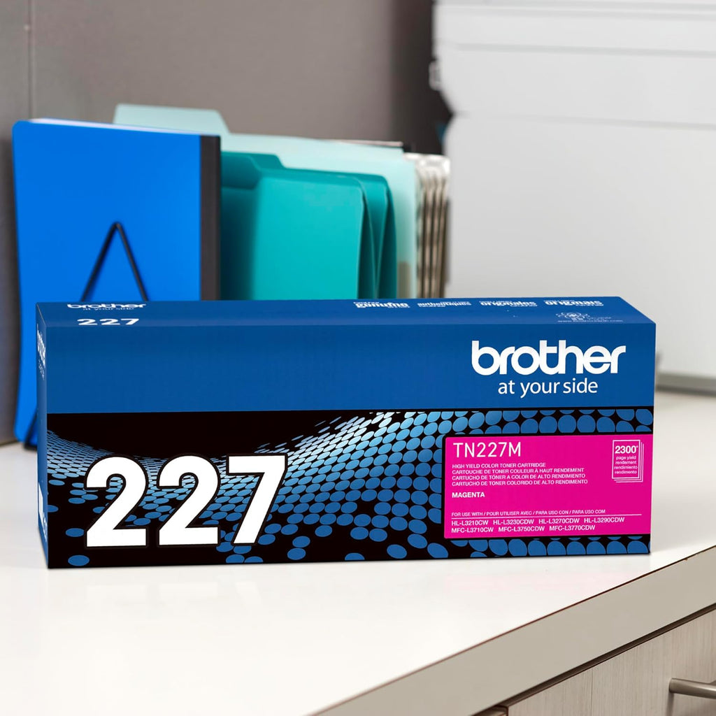 Brother Genuine TN227M, High Yield Toner Cartridge, Replacement Magenta Toner, Page Yield Up to 2,300 Pages, TN227, Amazon Dash Replenishment Cartridge