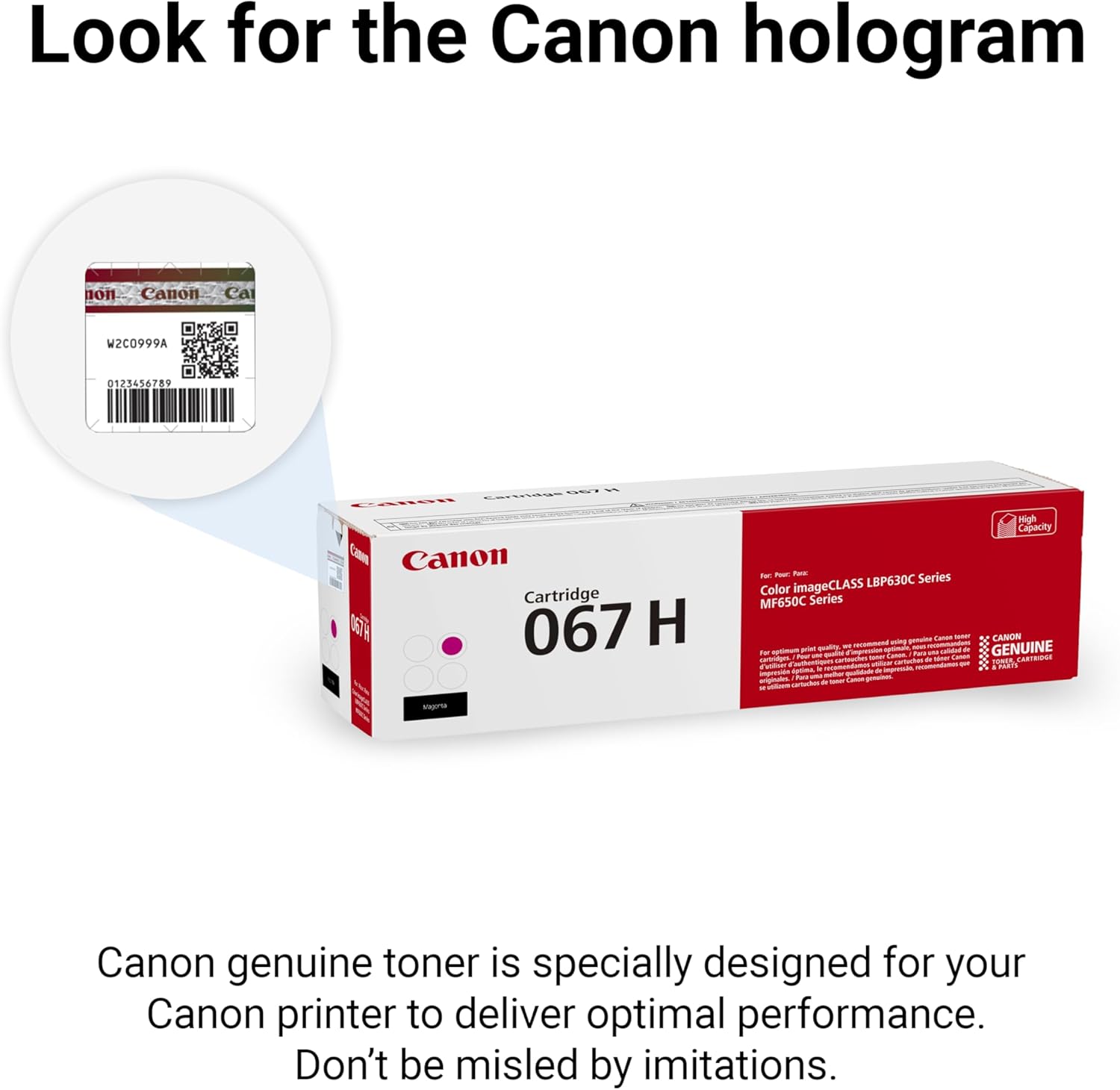 Canon Genuine 067 Magenta Toner Cartridge High Capacity Compatible with LBP633Cdw, LBP632Cdw, MF652Cdw, MF653Cdw, MF654Cdw, MF656Cdw
