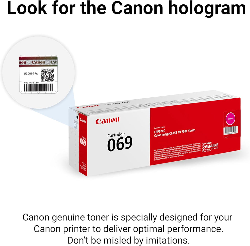 Canon Genuine 069 Magenta Toner Cartridge Compatible with MF753Cdw, MF751Cdw, LBP674Cdw