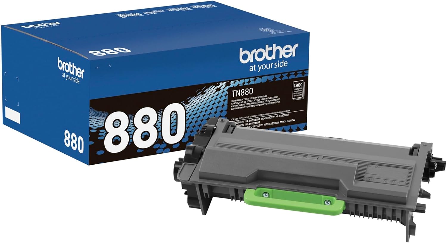 Brother Genuine Super High Yield Toner Cartridge, TN880, Replacement Black Toner, Page Yield Up To 12,000 Pages