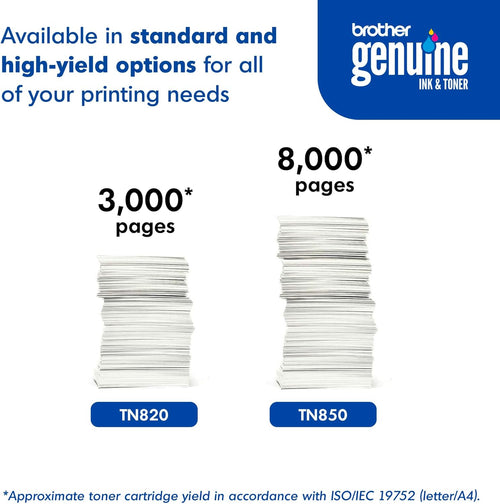 Brother Genuine Toner Cartridge, TN820, Replacement Black Toner, Page Yield Up to 3,000 Pages, Amazon Dash Replenishment Cartridge