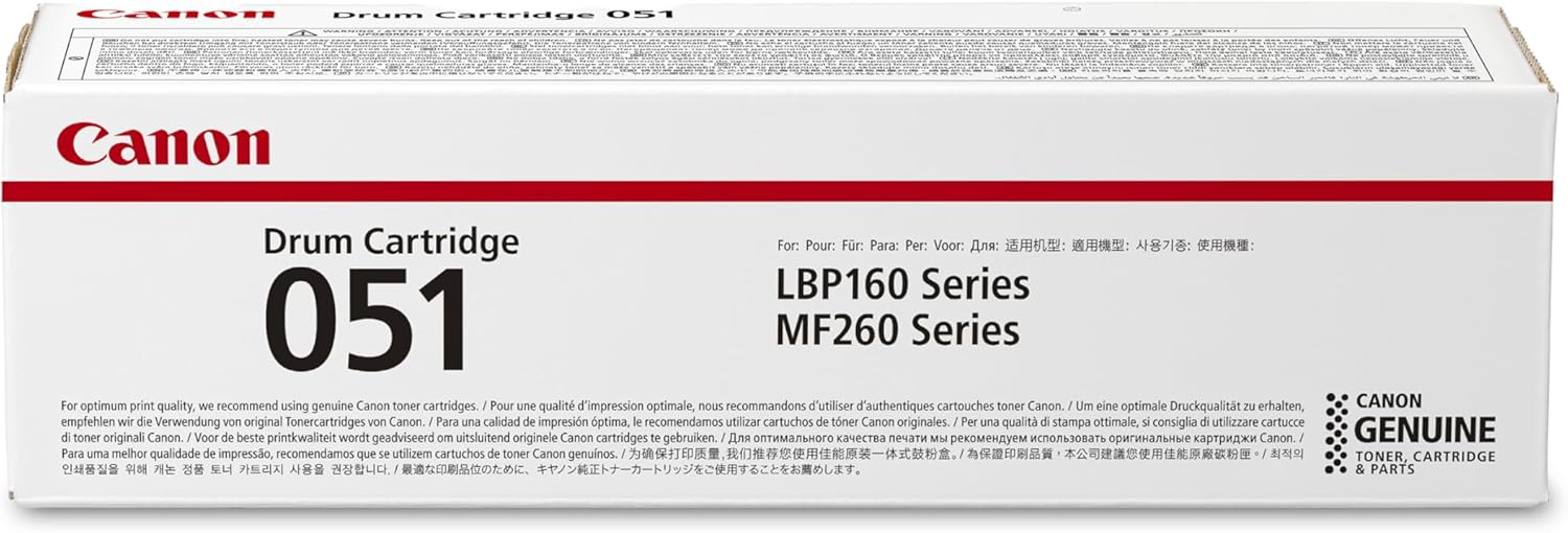 Canon Genuine 051 Black Drum Cartridge Compatible with LBP162dw, MF260 Series