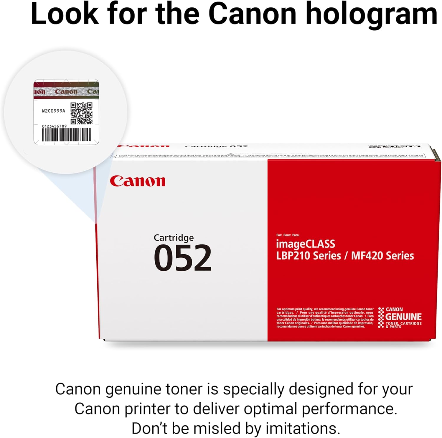 Canon Genuine 052 Black Toner Cartridge Compatible with LBP214dw, LBP215dw, MF424dw, MF426dw, MF429dw