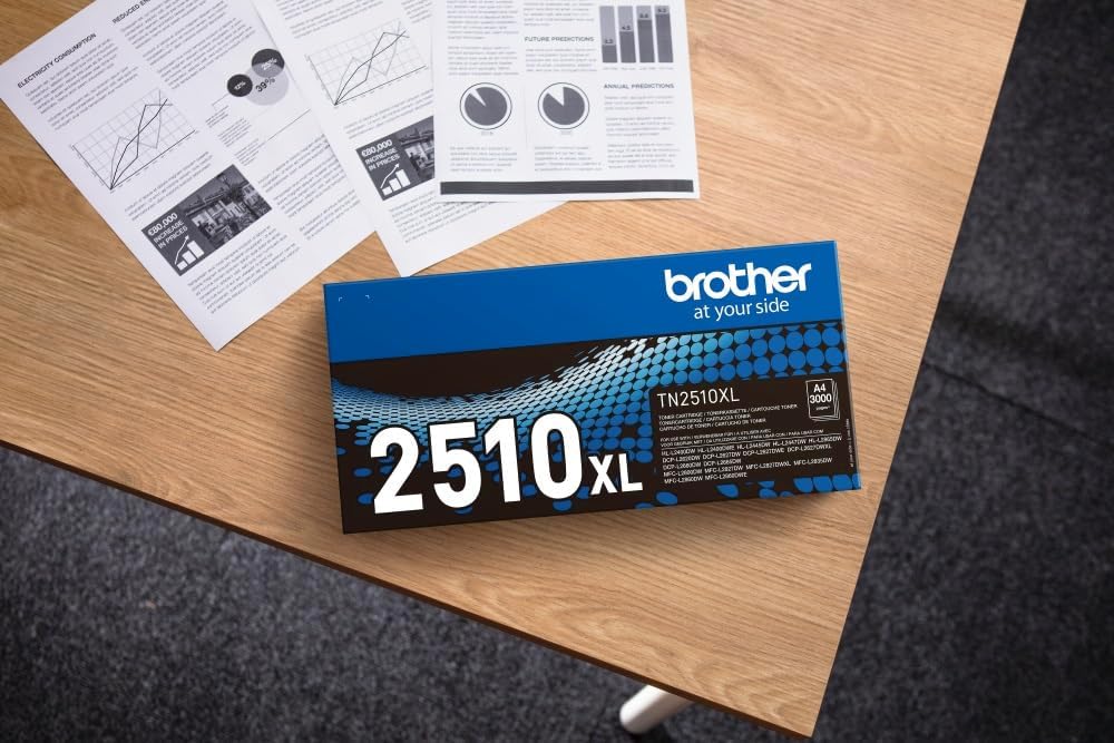 Brother TN-2510XL Toner Cartridge, Black, Single Pack, High Yield, Includes 1 x Toner Cartridge, Genuine Supplies