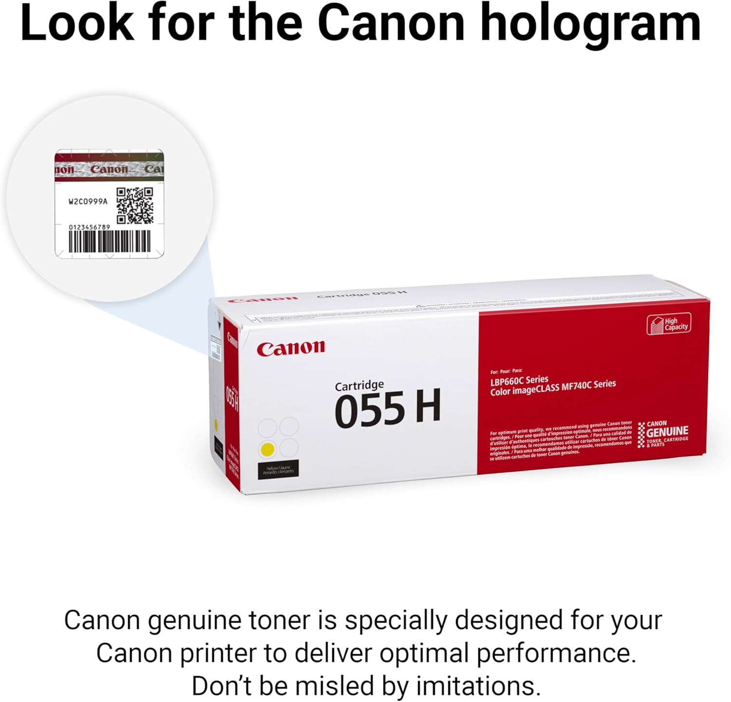 Canon Genuine 055 Yellow Toner Cartridge High Capacity Compatible with LBP664Cdw, MF741Cdw, MF743Cdw, MF745Cdw, MF746Cdw
