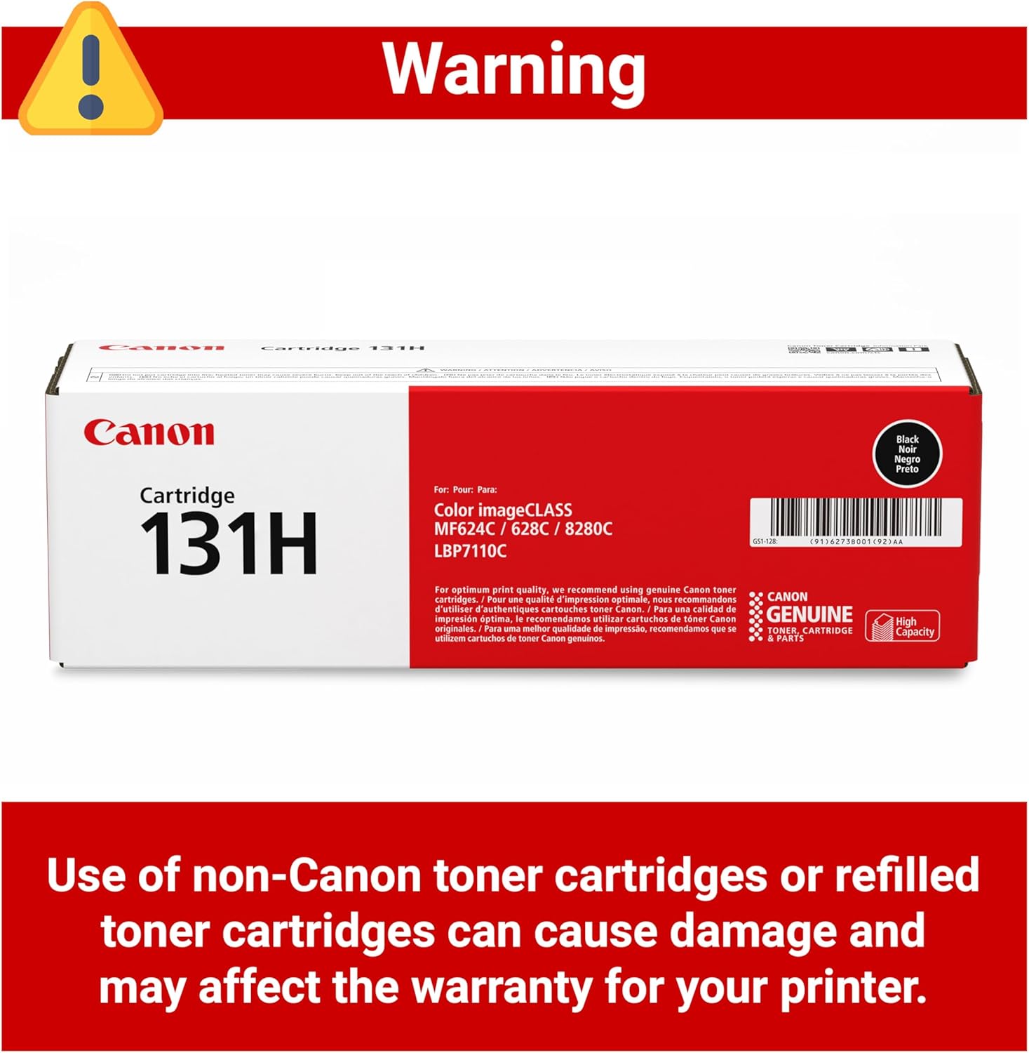 Canon Genuine 131 Black Toner Cartridge High Capacity Compatible with MF620 Series, MF8280Cw, LBP7110Cw