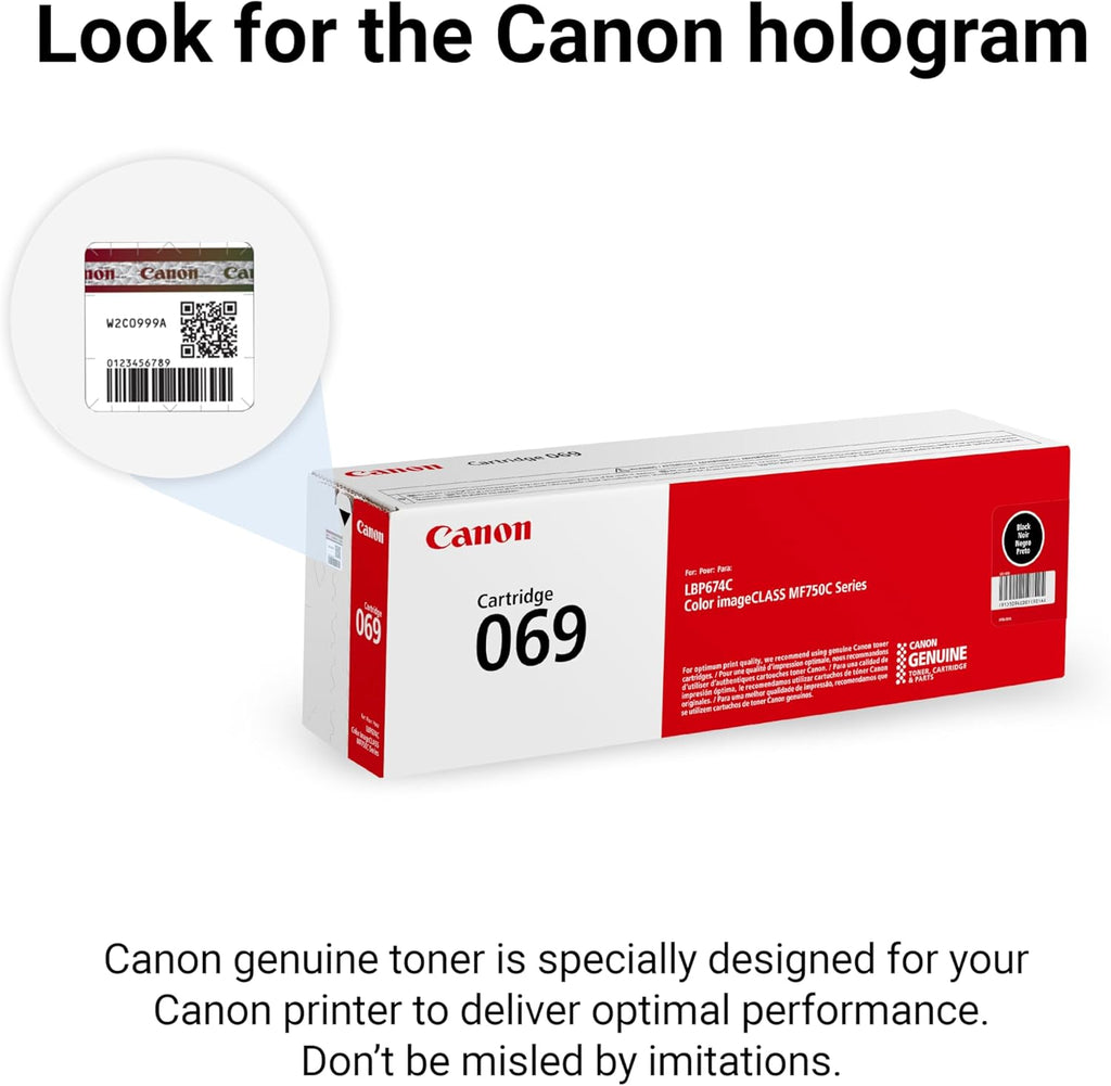 Canon Genuine 069 Black Toner Cartridge Compatible with MF753Cdw, MF751Cdw, LBP674Cdw