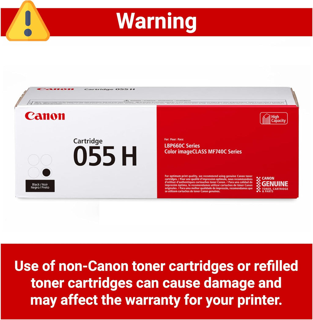 Canon Genuine 055 Black Toner Cartridge High Capacity Compatible with LBP664Cdw, MF741Cdw, MF743Cdw, MF745Cdw, MF746Cdw
