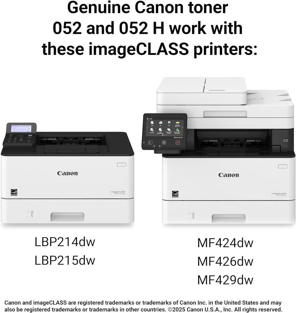 Canon Genuine 052 Black Toner Cartridge Compatible with LBP214dw, LBP215dw, MF424dw, MF426dw, MF429dw