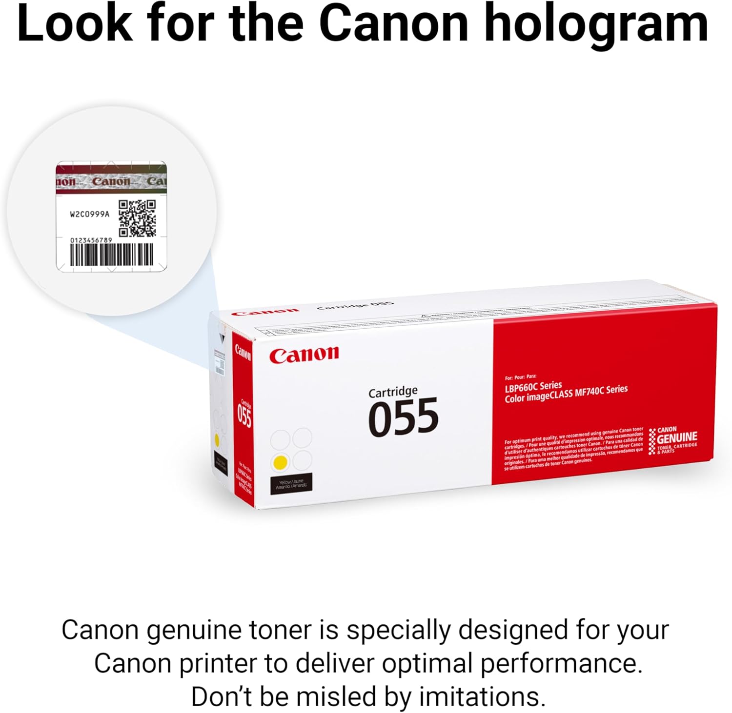 Canon Genuine 055 Yellow Toner Cartridge Compatible with LBP664Cdw, MF741Cdw, MF743Cdw, MF745Cdw, MF746Cdw