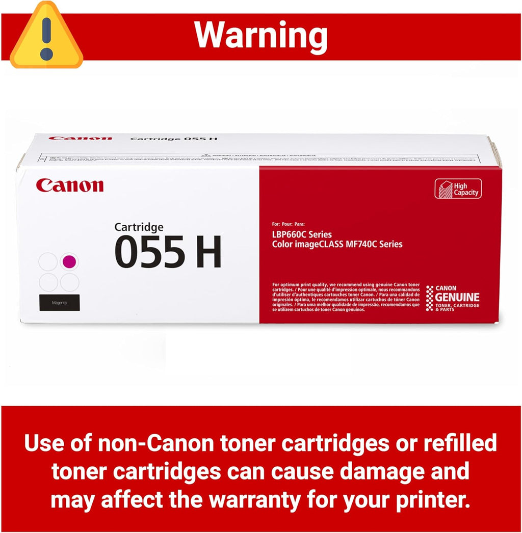 Canon Genuine 055 Magenta Toner Cartridge High Capacity Compatible with LBP664Cdw, MF741Cdw, MF743Cdw, MF745Cdw, MF746Cdw
