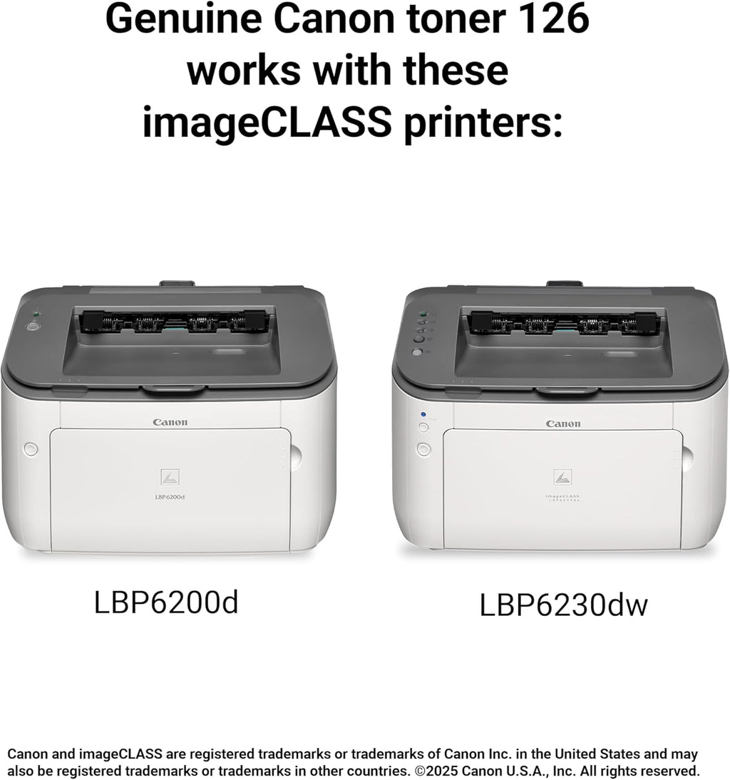 Canon Genuine 126 Black Toner Cartridge Compatible with LBP6200d, LBP6230dw