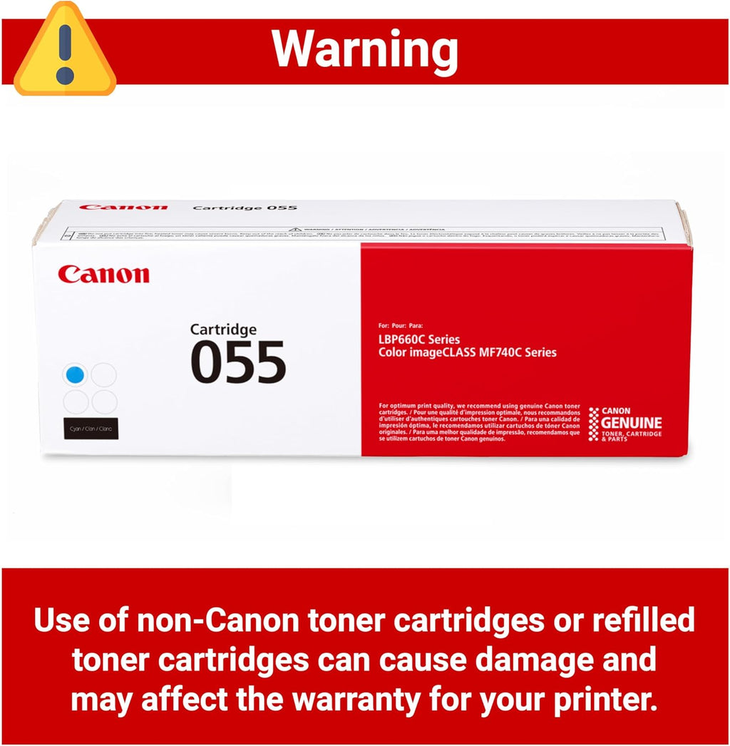 Canon Genuine 055 Cyan Toner Cartridge Compatible with LBP664Cdw, MF741Cdw, MF743Cdw, MF745Cdw, MF746Cdw