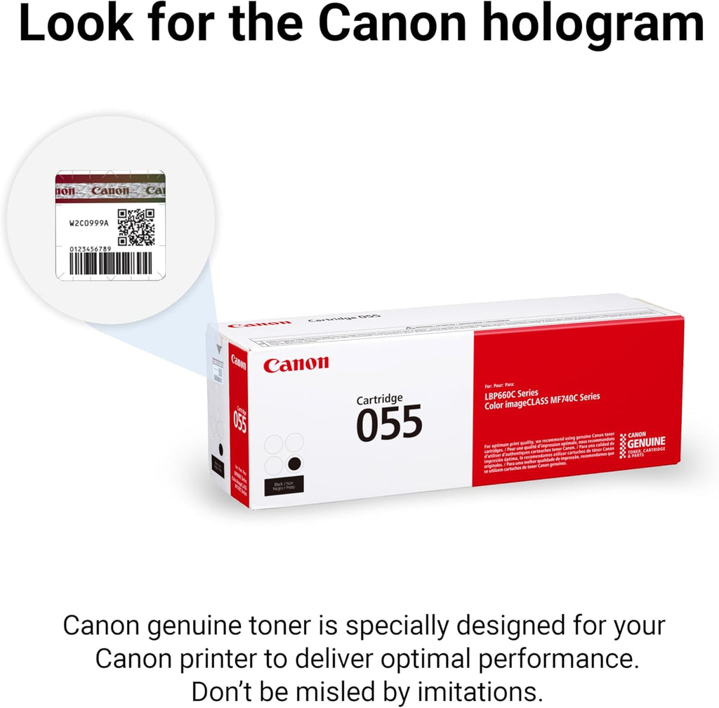 Canon Genuine 055 Black Toner Cartridge Compatible with LBP664Cdw, MF741Cdw, MF743Cdw, MF745Cdw, MF746Cdw