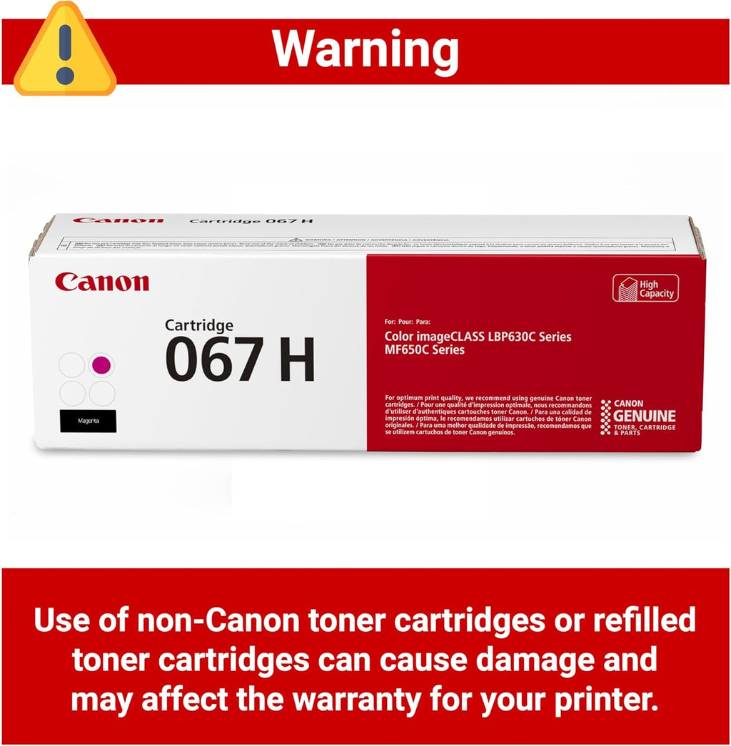 Canon Genuine 067 Magenta Toner Cartridge High Capacity Compatible with LBP633Cdw, LBP632Cdw, MF652Cdw, MF653Cdw, MF654Cdw, MF656Cdw