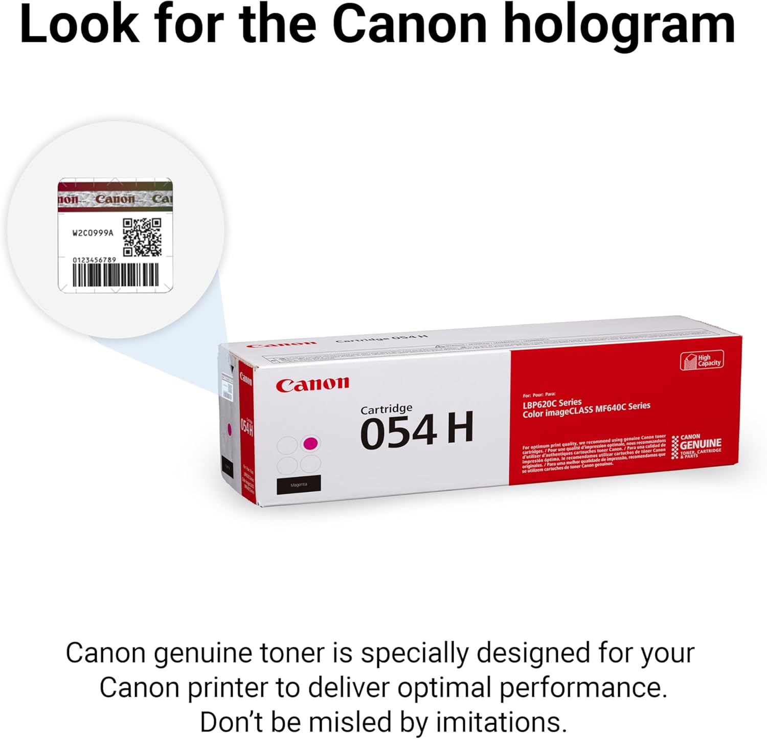 Canon Genuine 054 Magenta Toner Cartridge High Capacity Compatible with LBP622Cdw, LBP623Cdw, MF641Cdw, MF642Cdw, MF644Cdw