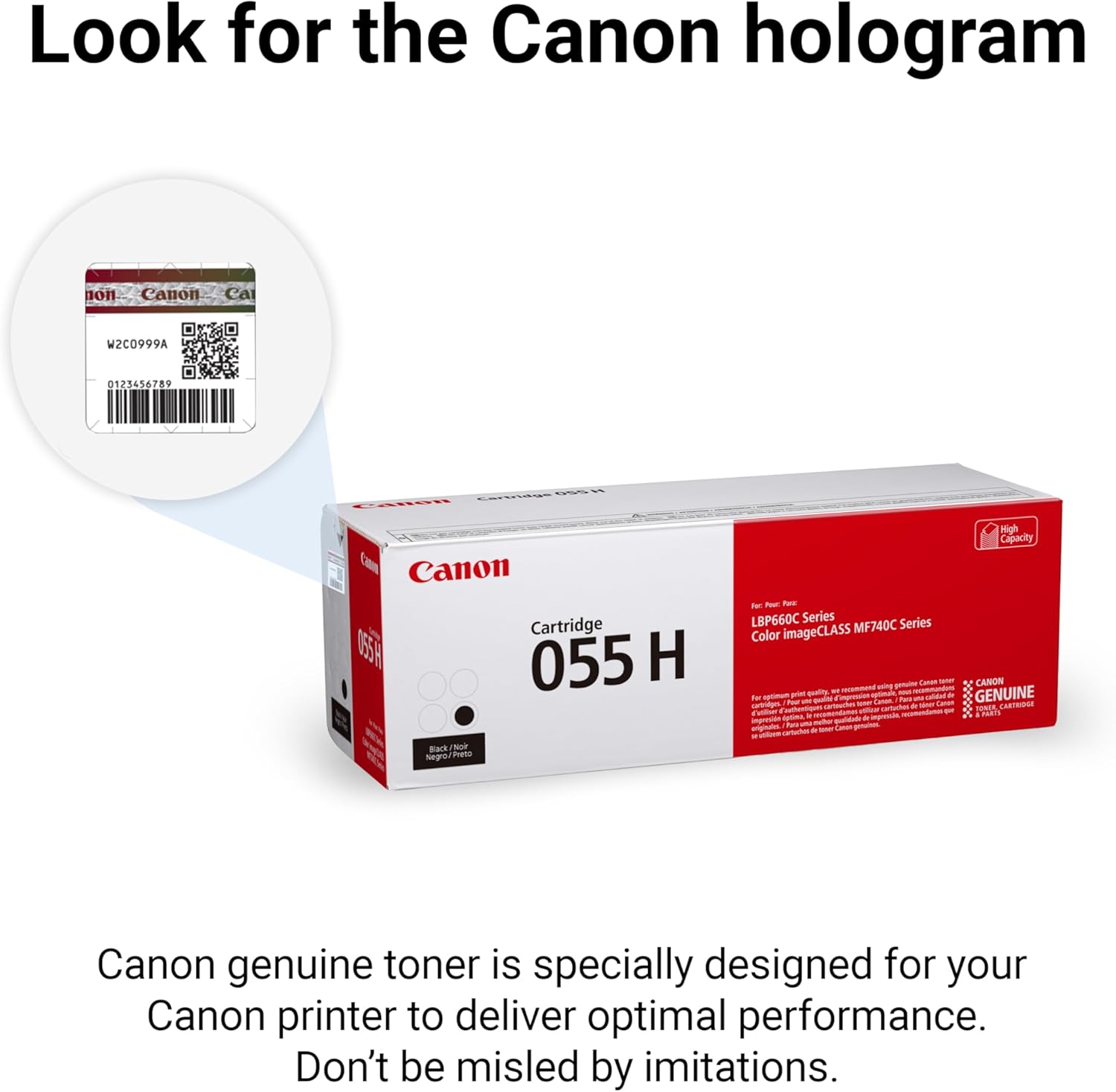 Canon Genuine 055 Black Toner Cartridge High Capacity Compatible with LBP664Cdw, MF741Cdw, MF743Cdw, MF745Cdw, MF746Cdw