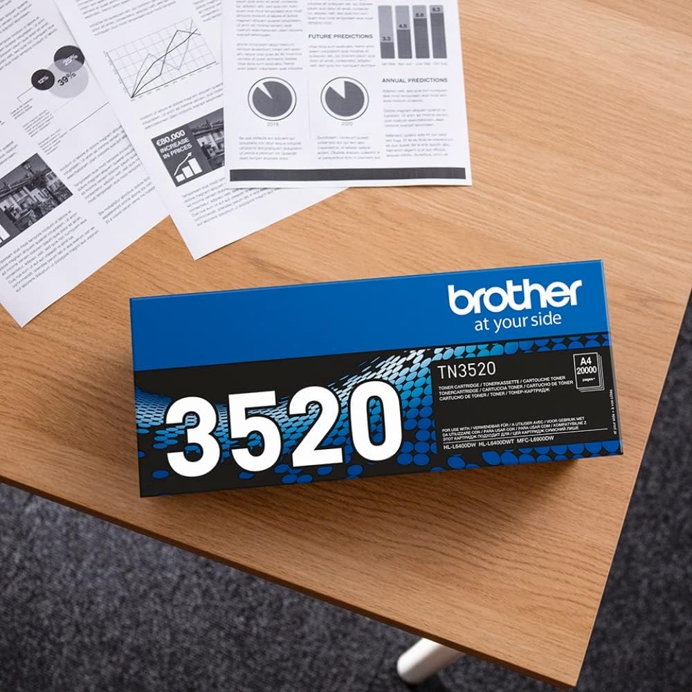 Brother TN-3520 Toner Cartridge, Black, Single Pack, Ultra High Yield, Includes 1 x Toner Cartridge, Brother Genuine Supplies