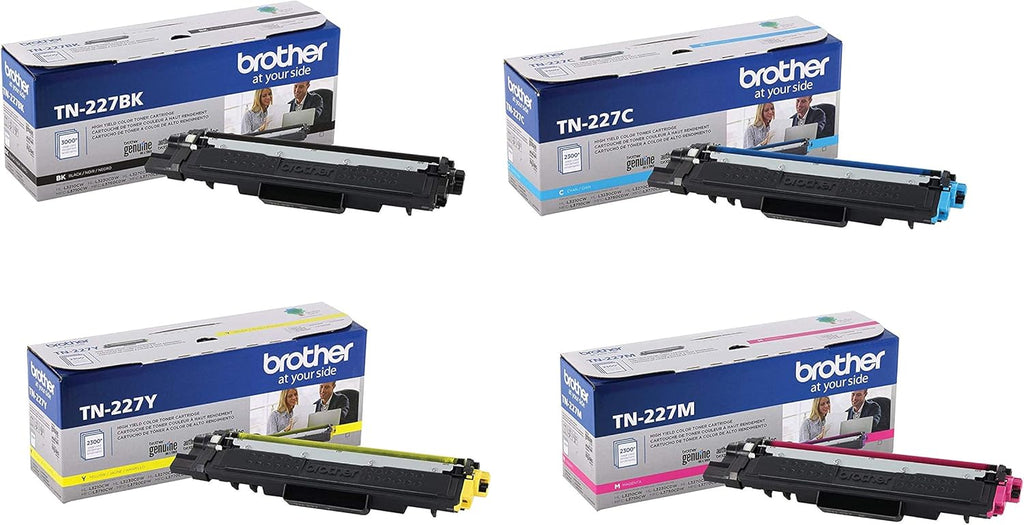 Brother TN227 4 High Yield Color Toner Set (BK/C/M/Y) (1) TN227BK, (1) TN227C, (1) TN227M, (1) TN227Y