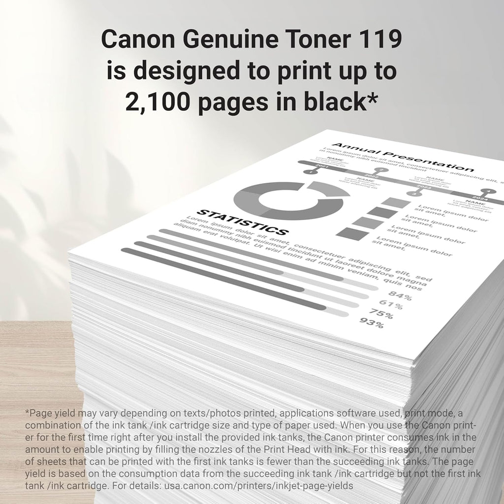 Canon Genuine 119 Black Toner Cartridge Compatible with LBP250 Series, MF410 Series, MF5800 Series, MF5900 Series, MF6100 Series, LBP6300dn, LBP6600 Series