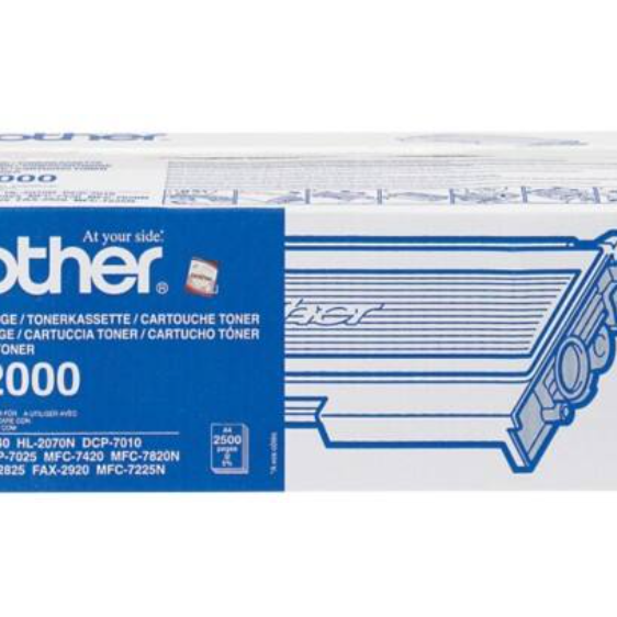 Brother TN2000 - Black - original - toner cartridge - for Brother DCP-7010, DCP-7010L, DCP-7025, MFC-7225n, MFC-7420, MFC-7820N, FAX-2820, 2825